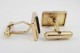 Boutons de manchette 1940 barrette de nacre grise sur or